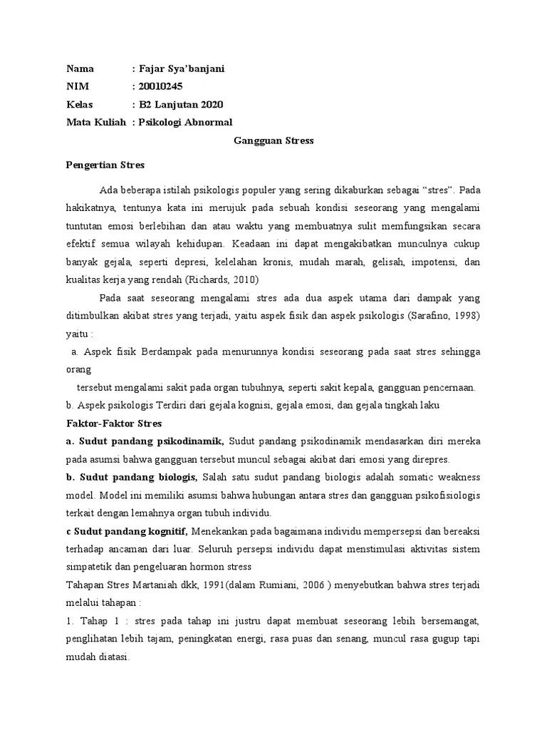 Bahan Ajar 3 (Psikologi Abnormal) | PDF