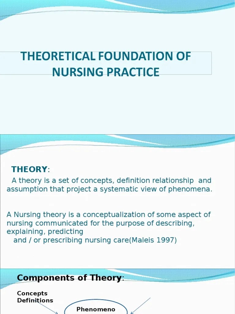 Theoretical Foundation of Nursing Practice PDF Concept Theory