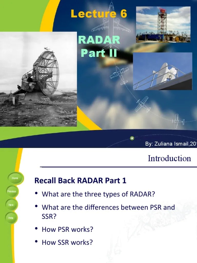 Lecture 6RADAR Part 2
