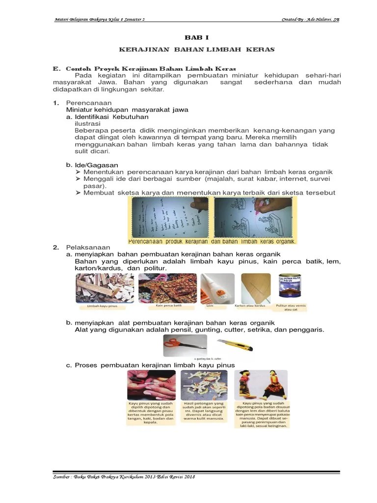 Kerajinan Bahan Limbah Keras Prakarya Kelas 8 Semester 2