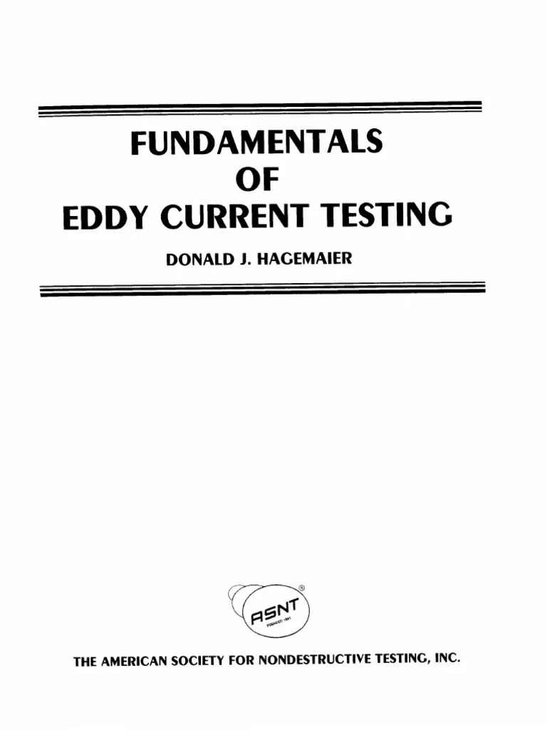Fundamentals of Eddy Current Testing PDF