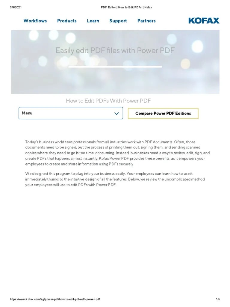 PDF Editor How To Edit PDFs Kofax PDF Software Computer Science
