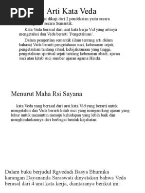 Arti Kata Veda | PDF