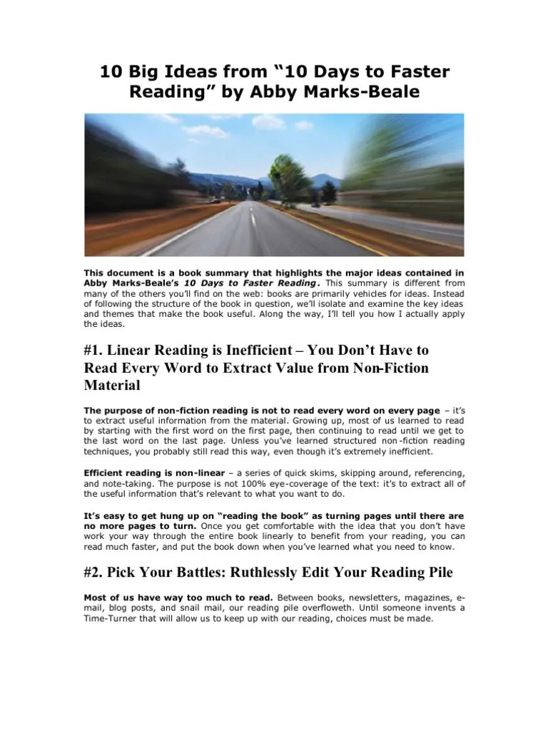 10 Keys To Speed Reading PDF