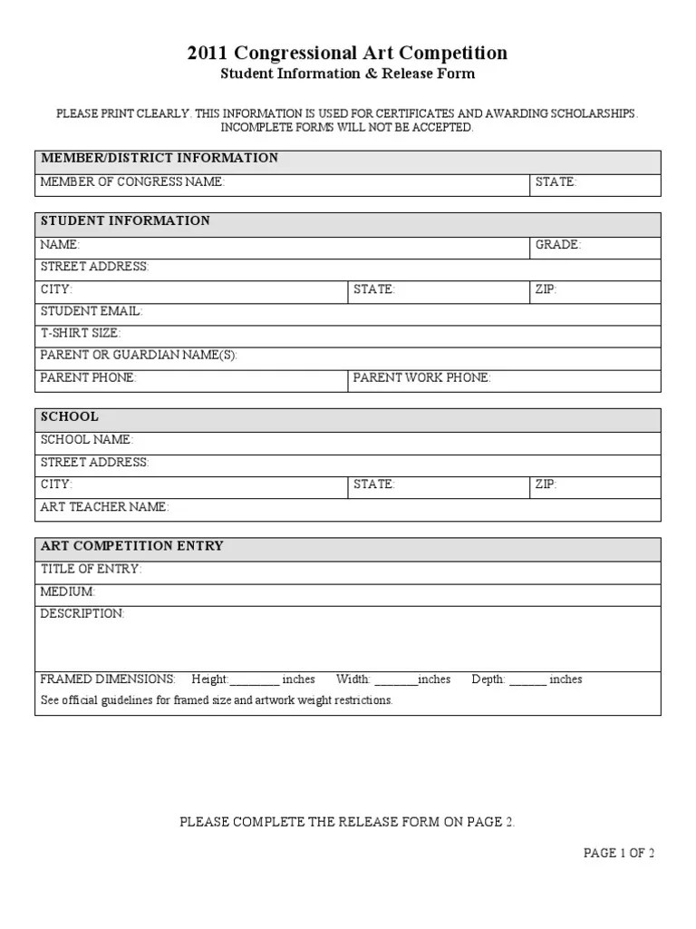 2011 Student Information Release Form PDF Indemnity Business Law