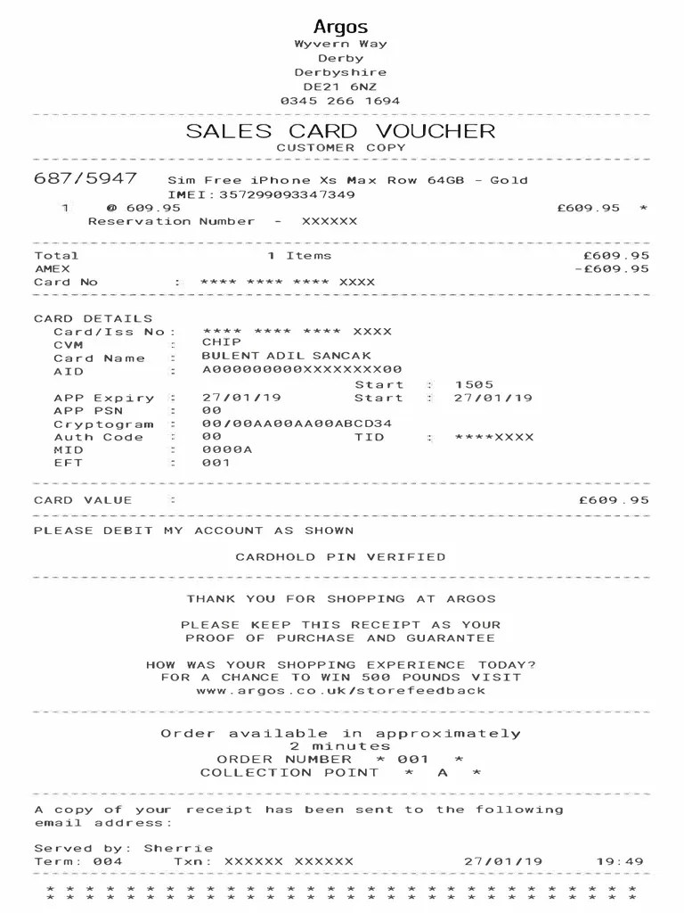 Argos Receipt 2020 New Angle PDF