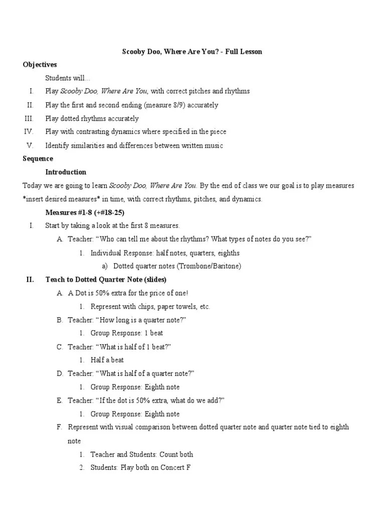 Scooby Doo Lesson 1 PDF Applied Psychology Behavior Modification