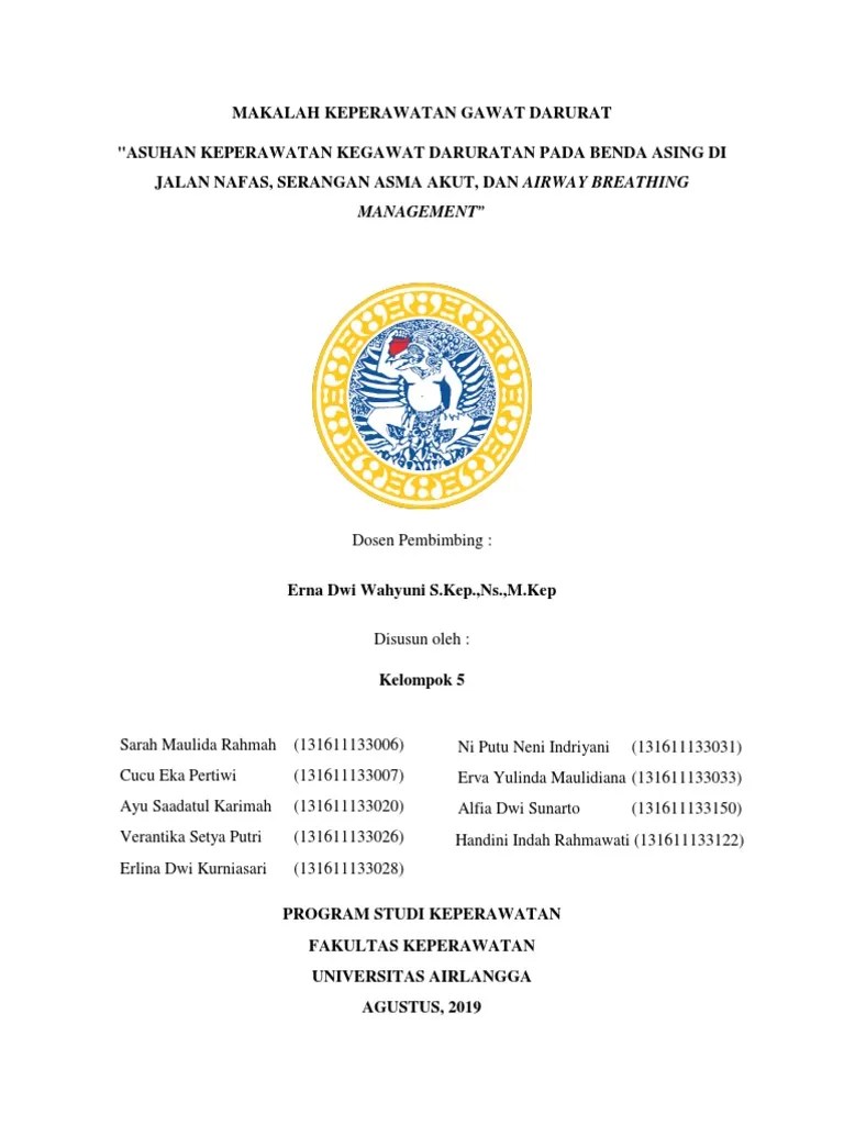SGD 5 Benda Asing Di Jalan Nafas, Asma Akut, Airway Breathing | PDF