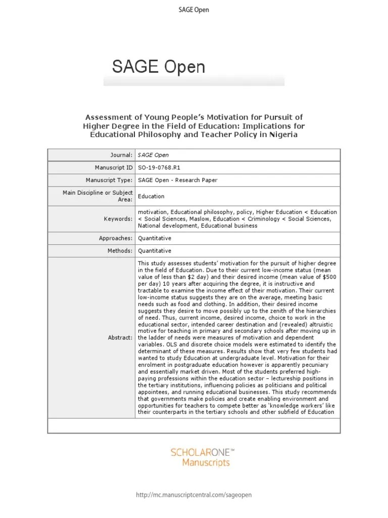 For Peer Review PDF Motivation Motivational