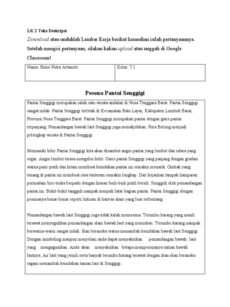LK 2 Isi Teks Deskripsi | PDF