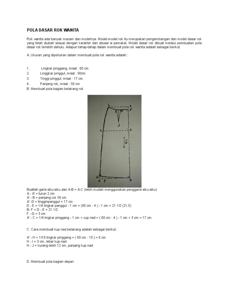 Pola Dasar Rok Wanita | PDF