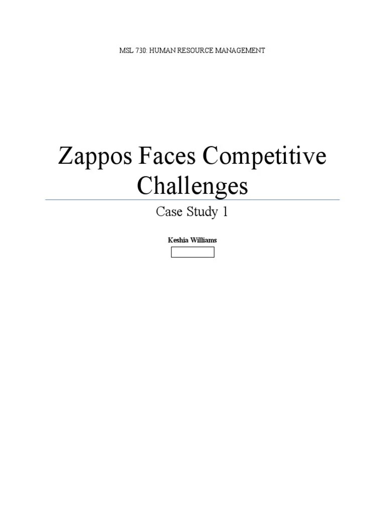 Zappos Faces Competitive Challenges Case Study 1 PDF Zappos