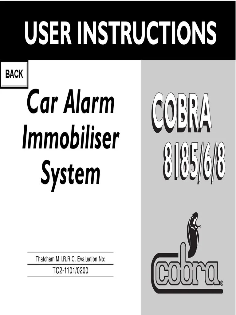 Cobra Electronics 8185 Instruction Manual 221137 | PDF | Security Alarm