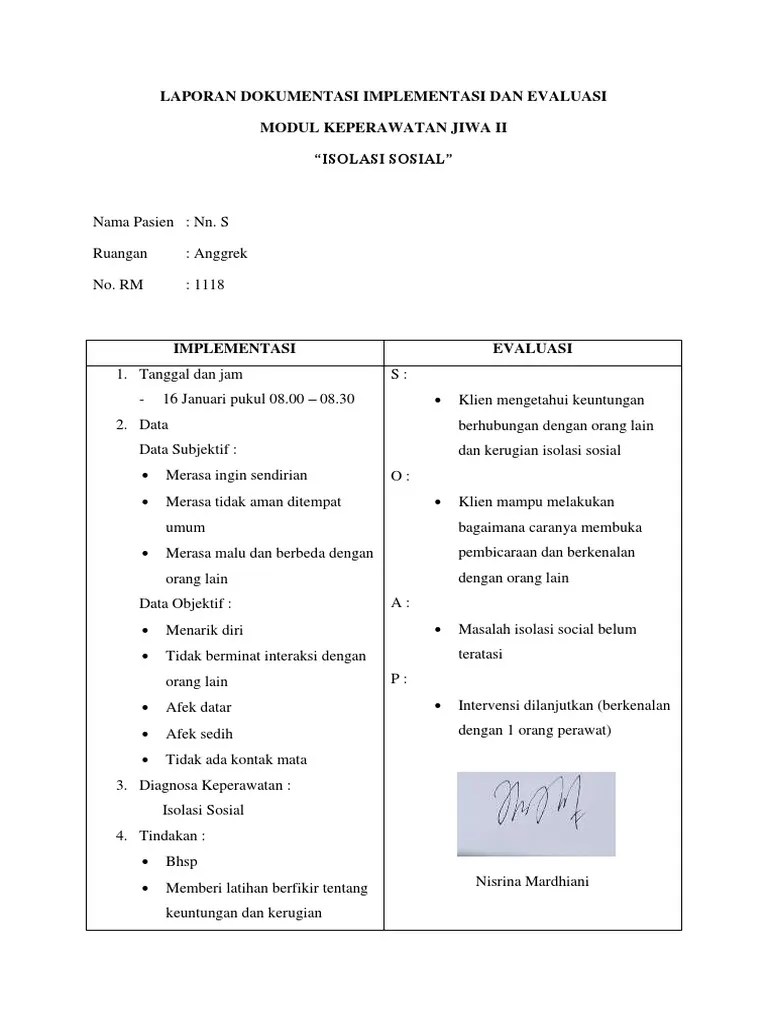 Implementasi Dan Evaluasi Isolasi Sosial | PDF