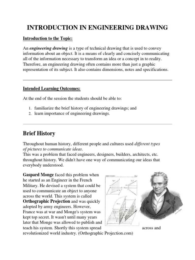 Introduction in Engineering Drawing PDF 3 D Modeling Technical