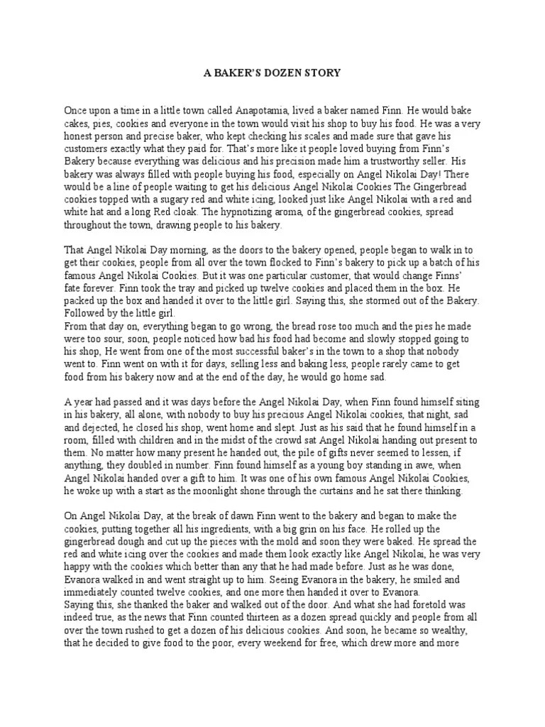 A Baker's Dozen Story PDF Bakery Baking