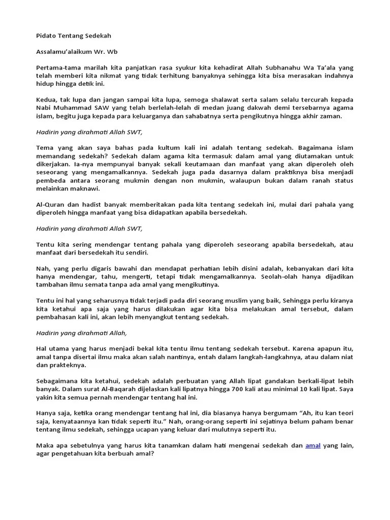 Pidato Tentang Sedekah | PDF