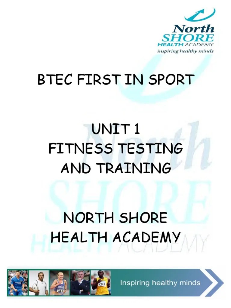BTEC FIRST IN SPORT UNIT 1 Assignment Booklet Physical Fitness Sports
