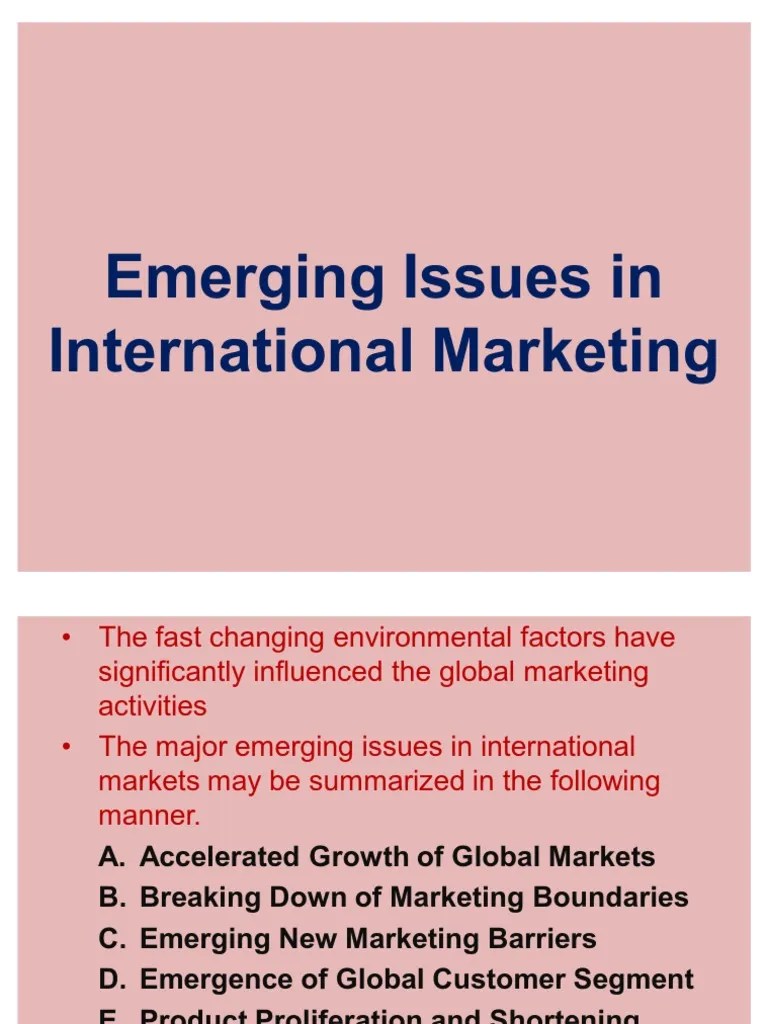 Emerging Issues in International Marketing17.02 PDF Online Advertising Sales