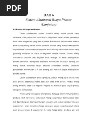 Chapter 6. Sistem Harga Pokok Proses Lanjutan | PDF