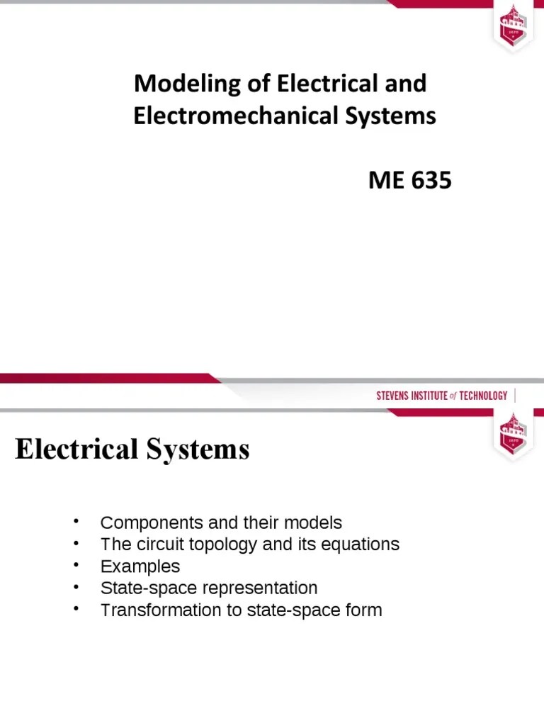 Lecture 9 Electrical System Modeling1 PDF Electrical Network