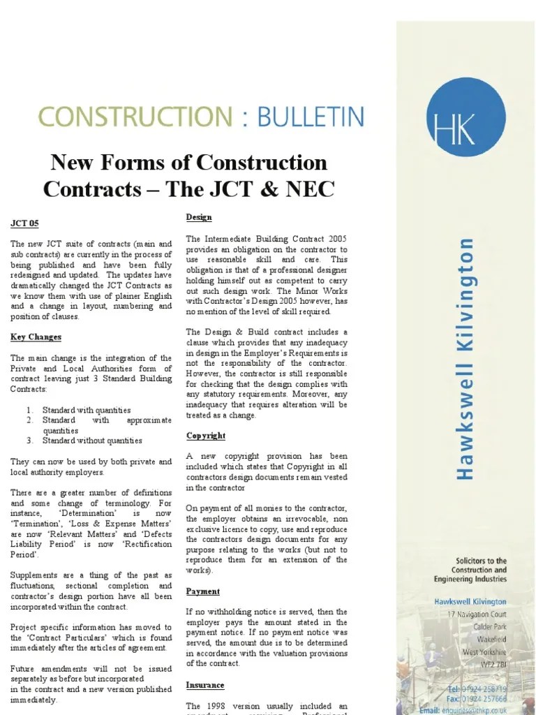 JCT Vs NEC3 Adjudication Government Information