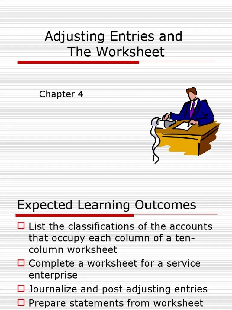 Adjusting Entries and The Worksheet | PDF | Debits And Credits