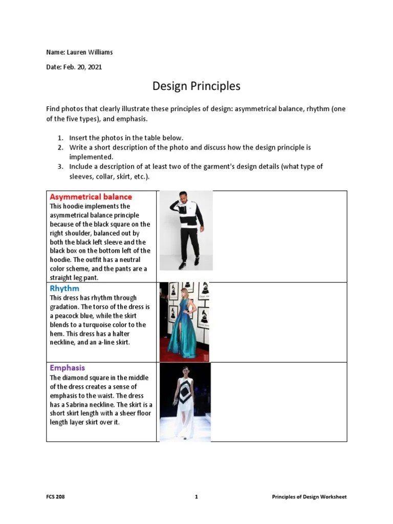 Principles Of Design Worksheet – Imsyaf.com