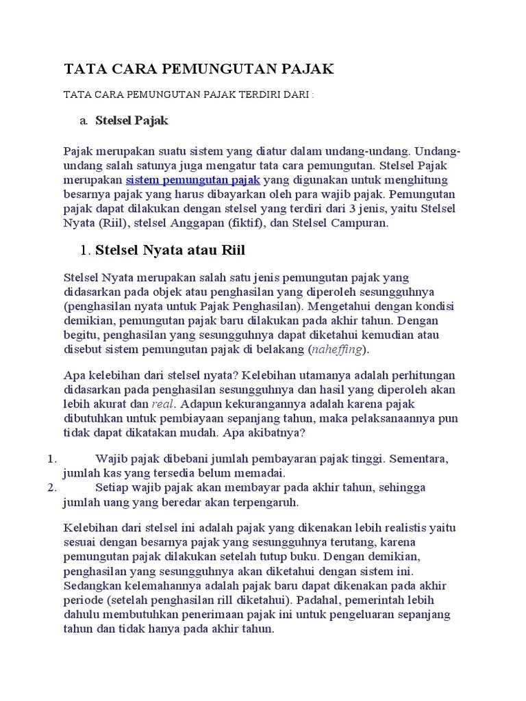 Tata Cara Pemungutan Pajak | PDF