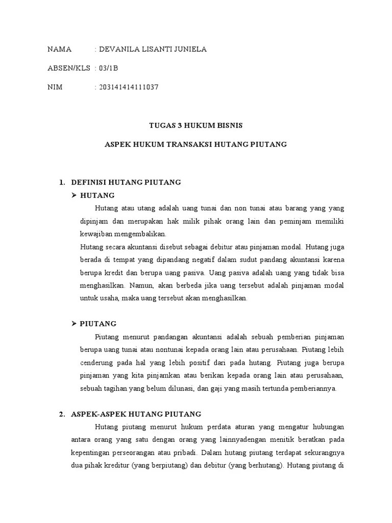 03-Devanila Lisanti Juniela-Hukum Bisnis-Tugas 3 | PDF