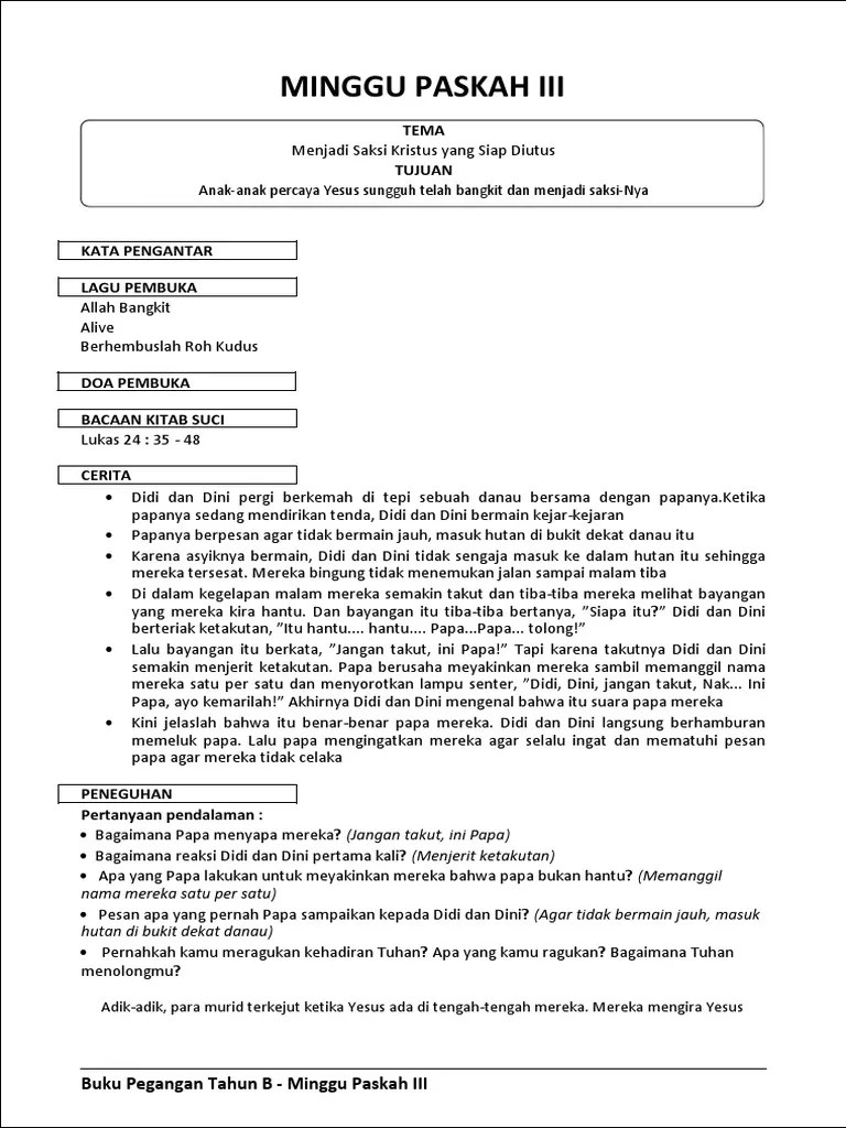 Biak Minggu Paskah Iii 2021 | PDF