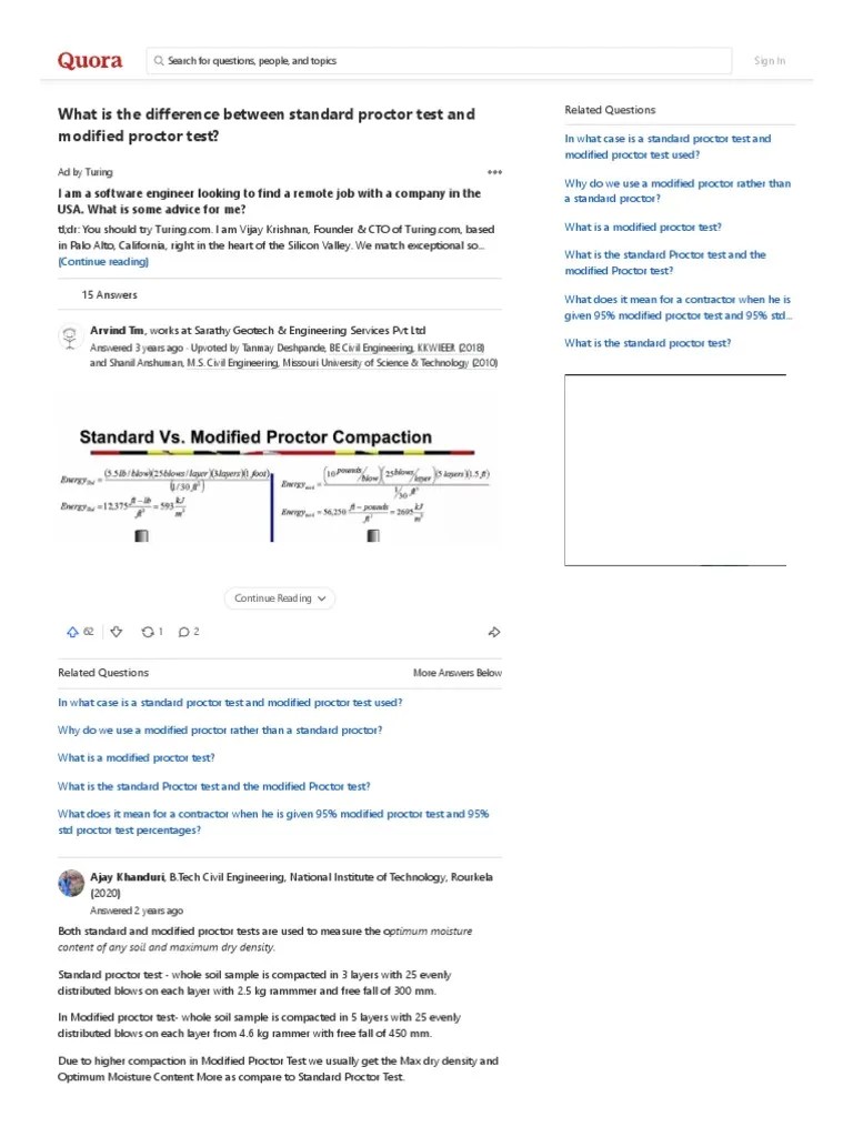 What Is The Difference Between Standard Proctor Test and Modified