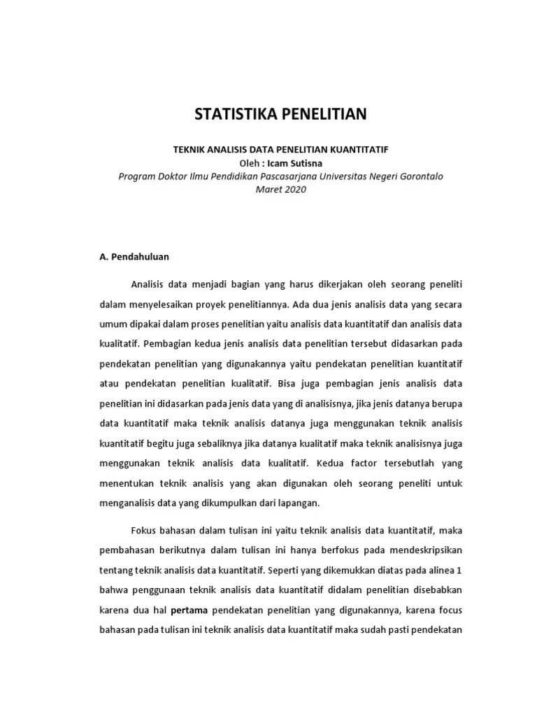 Teknik Analisis Data Penelitian Kuantitatif | PDF