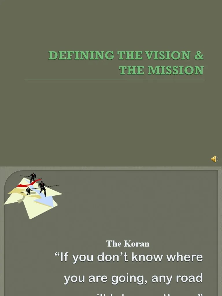 Defining The Vision and Mission PDF Strategic Planning Strategic