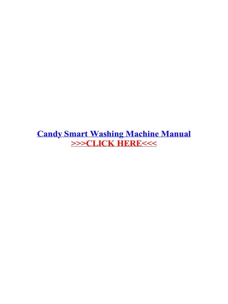 Candy Smart Washing Machine Manual PDF Washing Machine