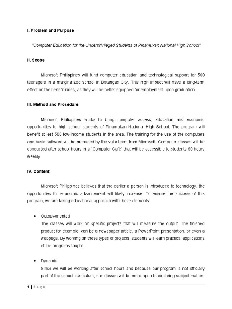 Microsoft Philippines' Computer Education Program for Underprivileged