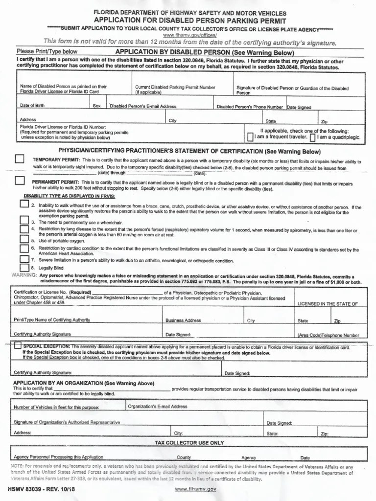 Application For Disabled Person PDF