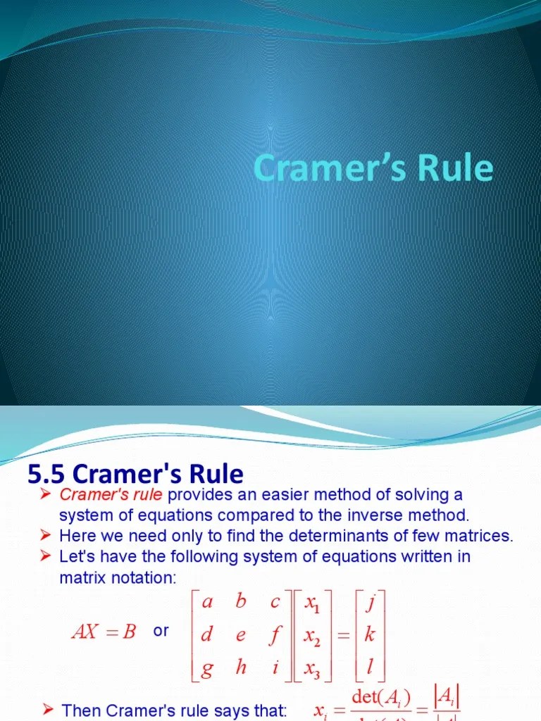 Cramer's Rule PDF Multiplier (Economics) Economic Equilibrium