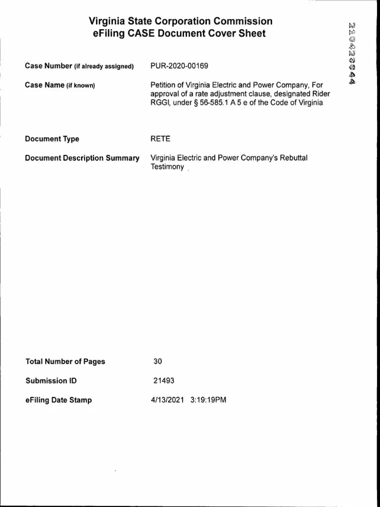 Dominion Energy RGGI Rate Request PDF Business Energy And Resource