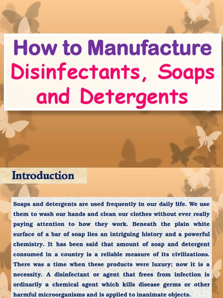 How To Manufacture Disinfectants, Soaps and Detergents PDF Soap