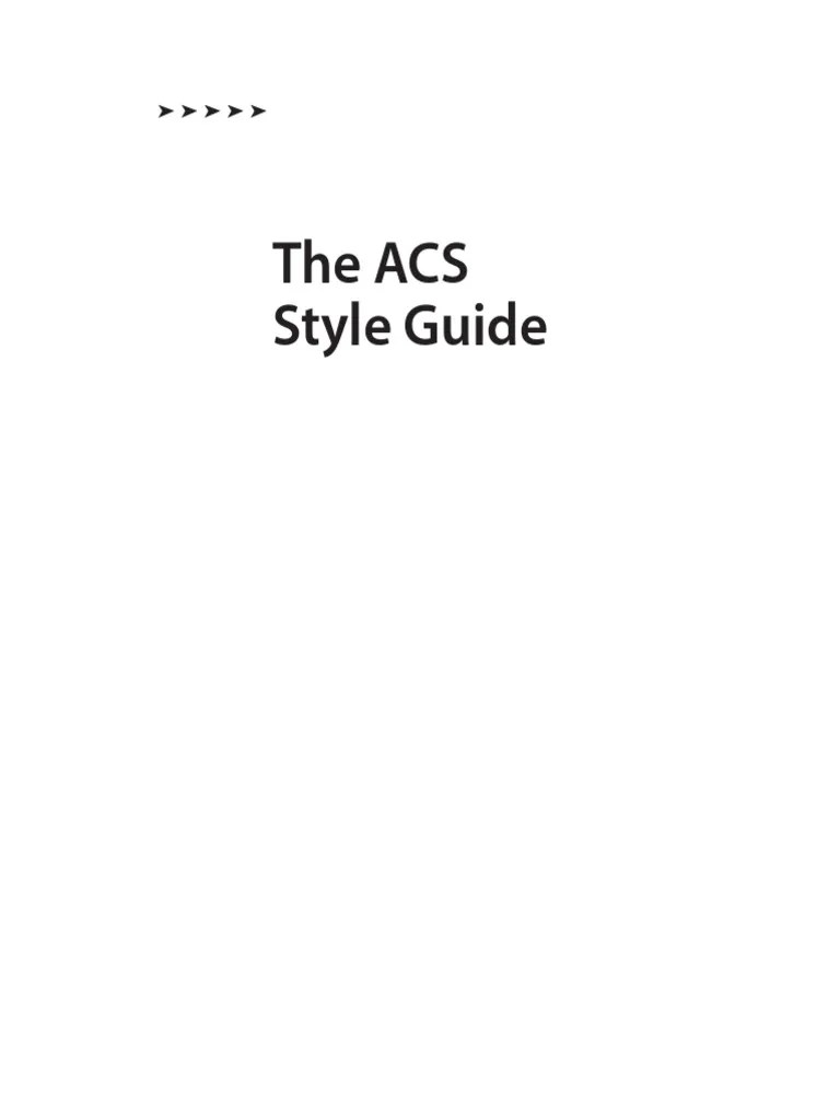 ACS Style Guide PDF PDF Mathematical Analysis Teaching Mathematics