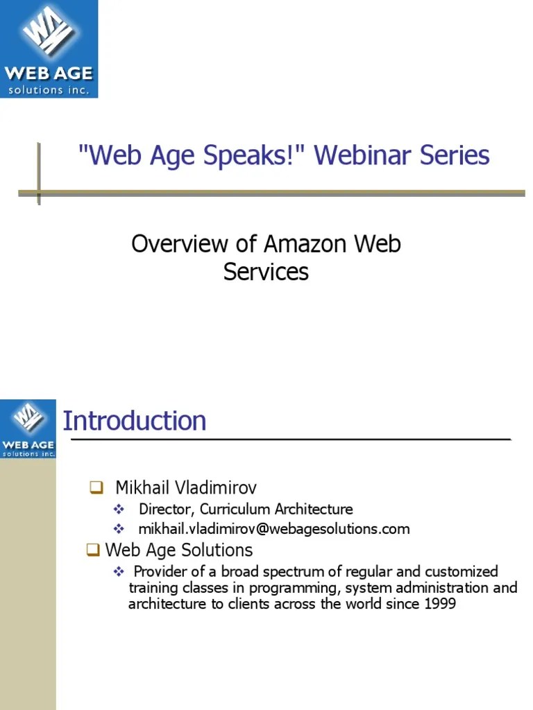 Overview Amazon  Services PDF Amazon  Services Cloud Computing