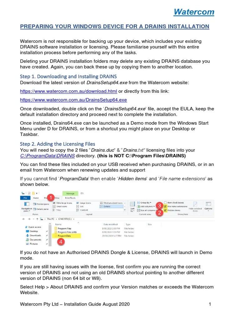 Drains Installation Guide | PDF | Operating System Technology