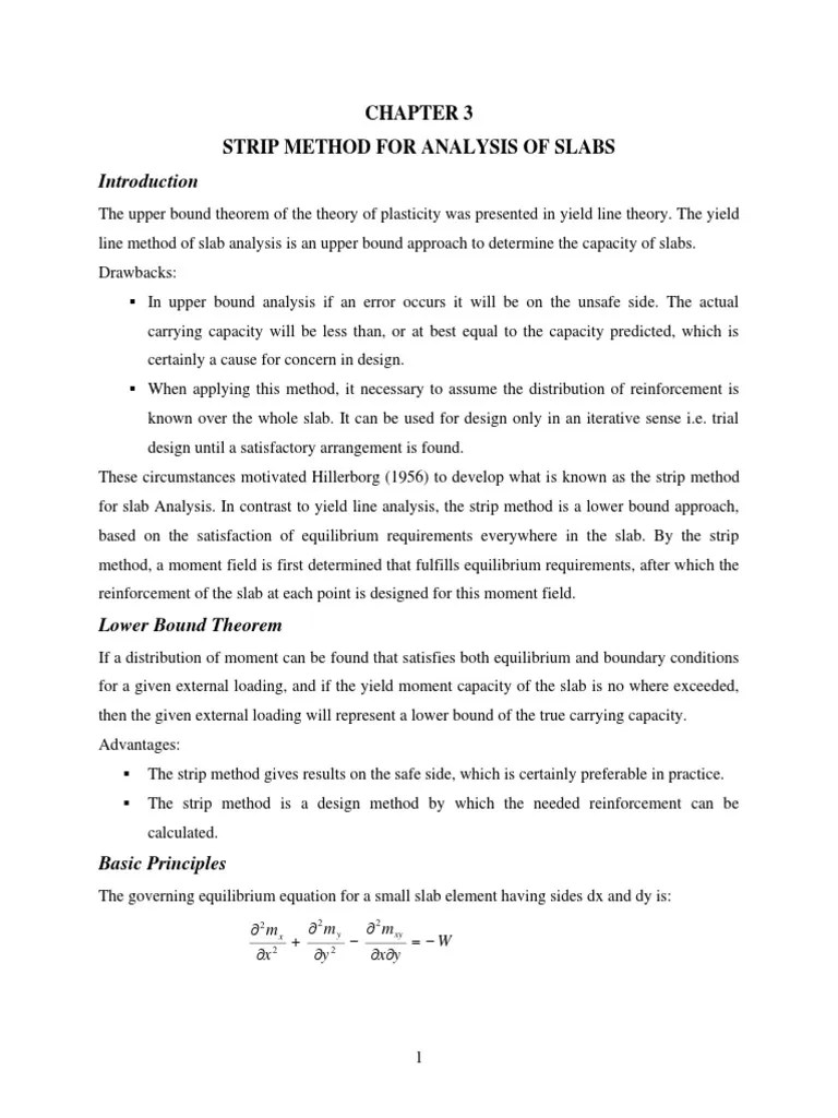 Strip Method Handout PDF Beam (Structure) Yield (Engineering)