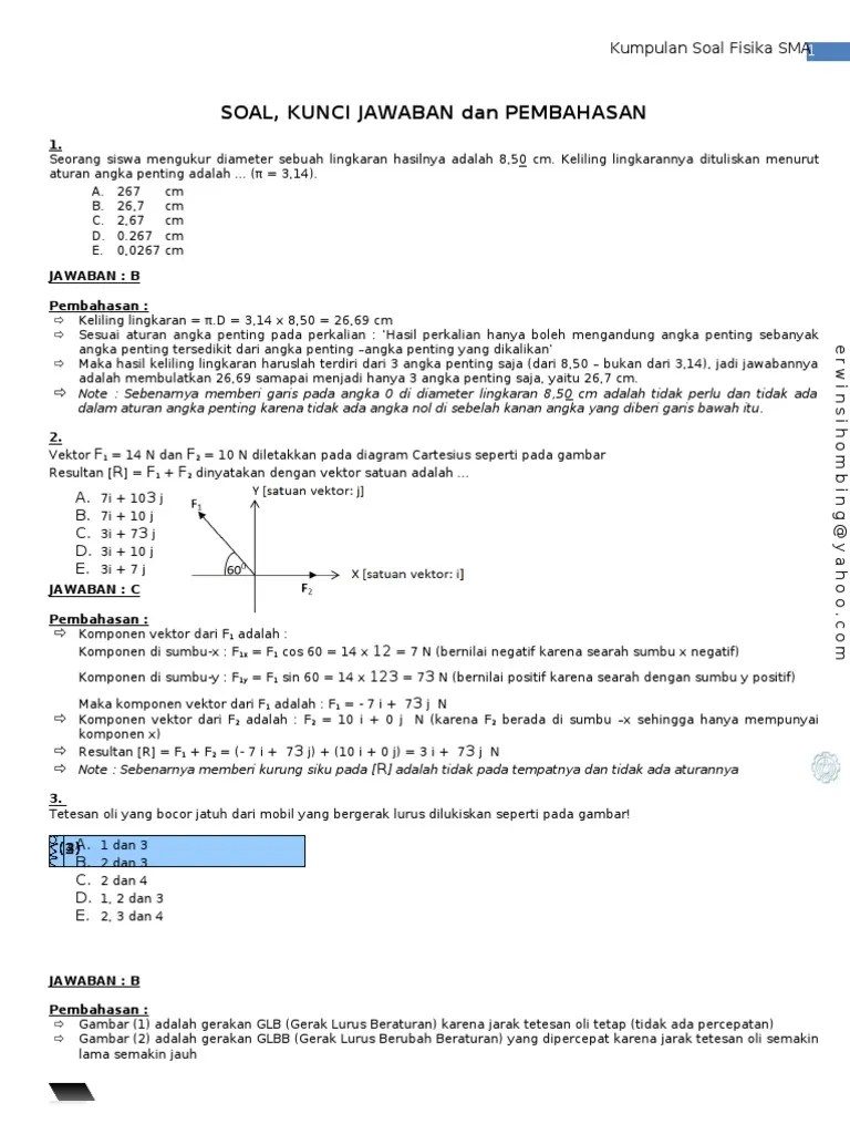 Soal Uas Semester 1 Fisika Kelas Xi K13