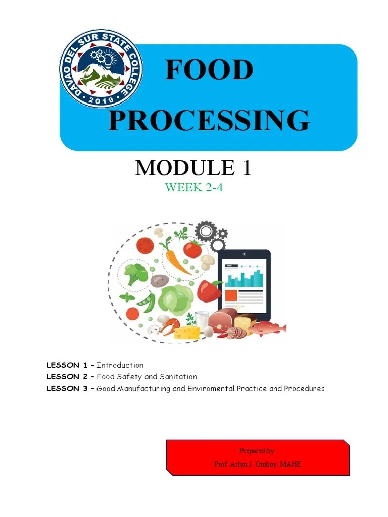Food Processing Module 1 PDF Food Preservation Hazard Analysis