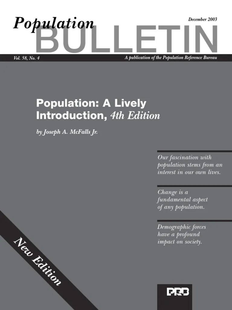 Population A Lively Introduction, 4th Edition Population Reference