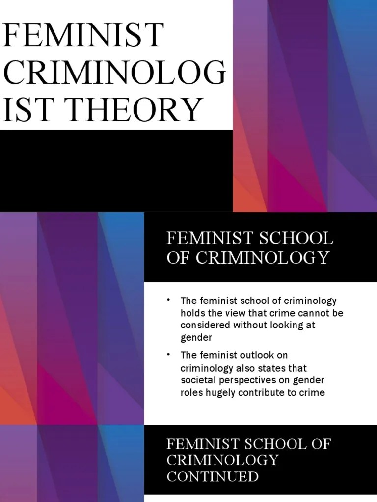 Feminist Criminologist Theory PDF Criminology Feminism