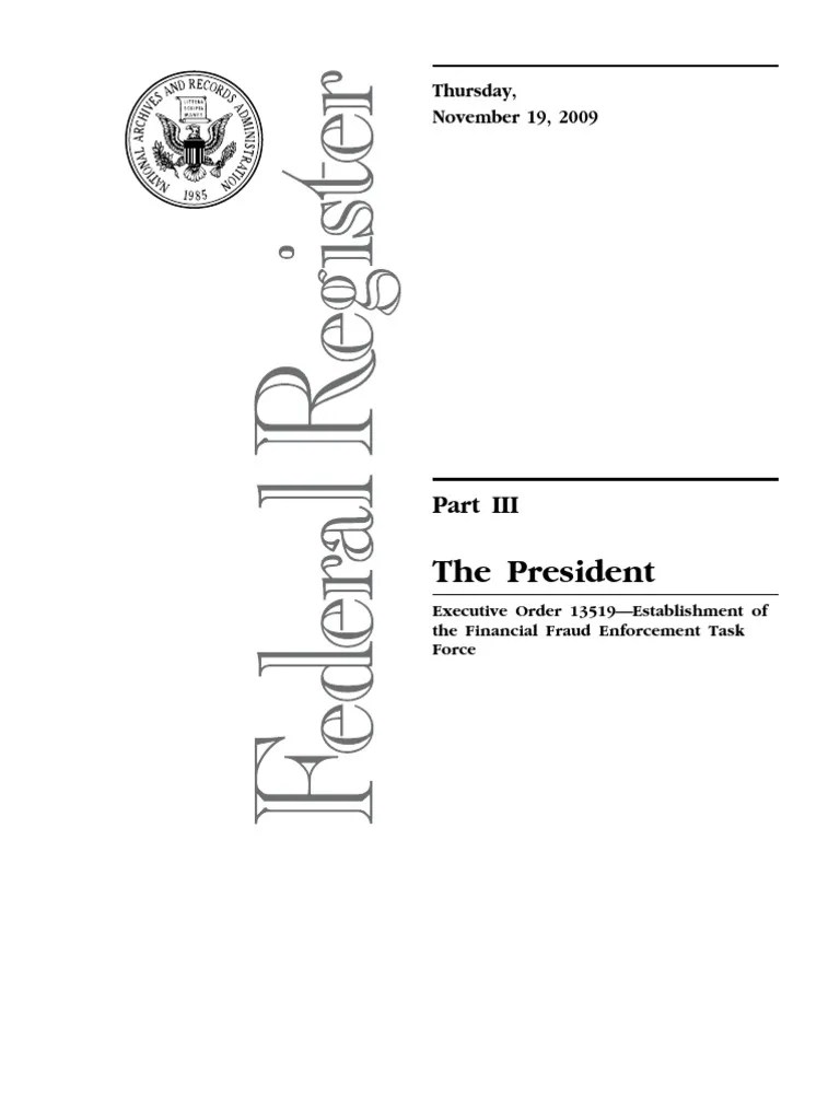 EO13519 (1) Executive Orders PDF Federal Government Of The United