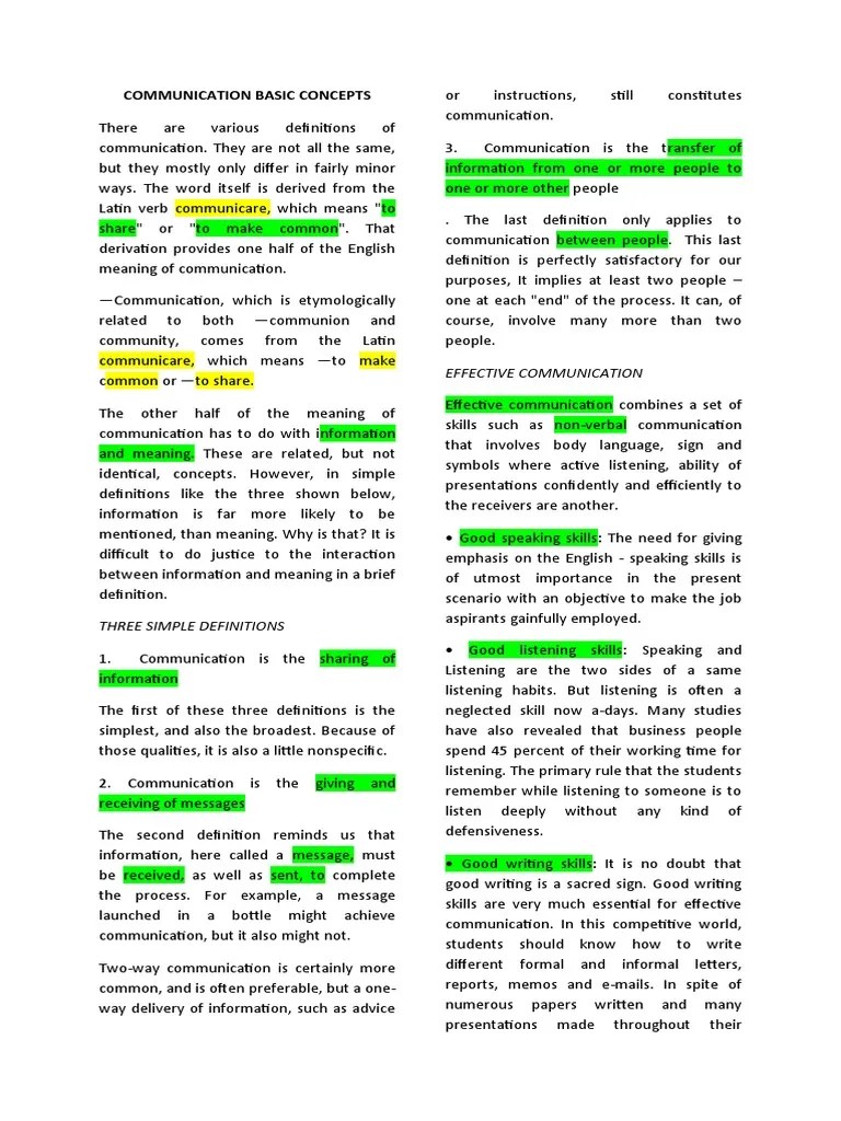 NotesWhat Is Communication PDF Nonverbal Communication Body Language